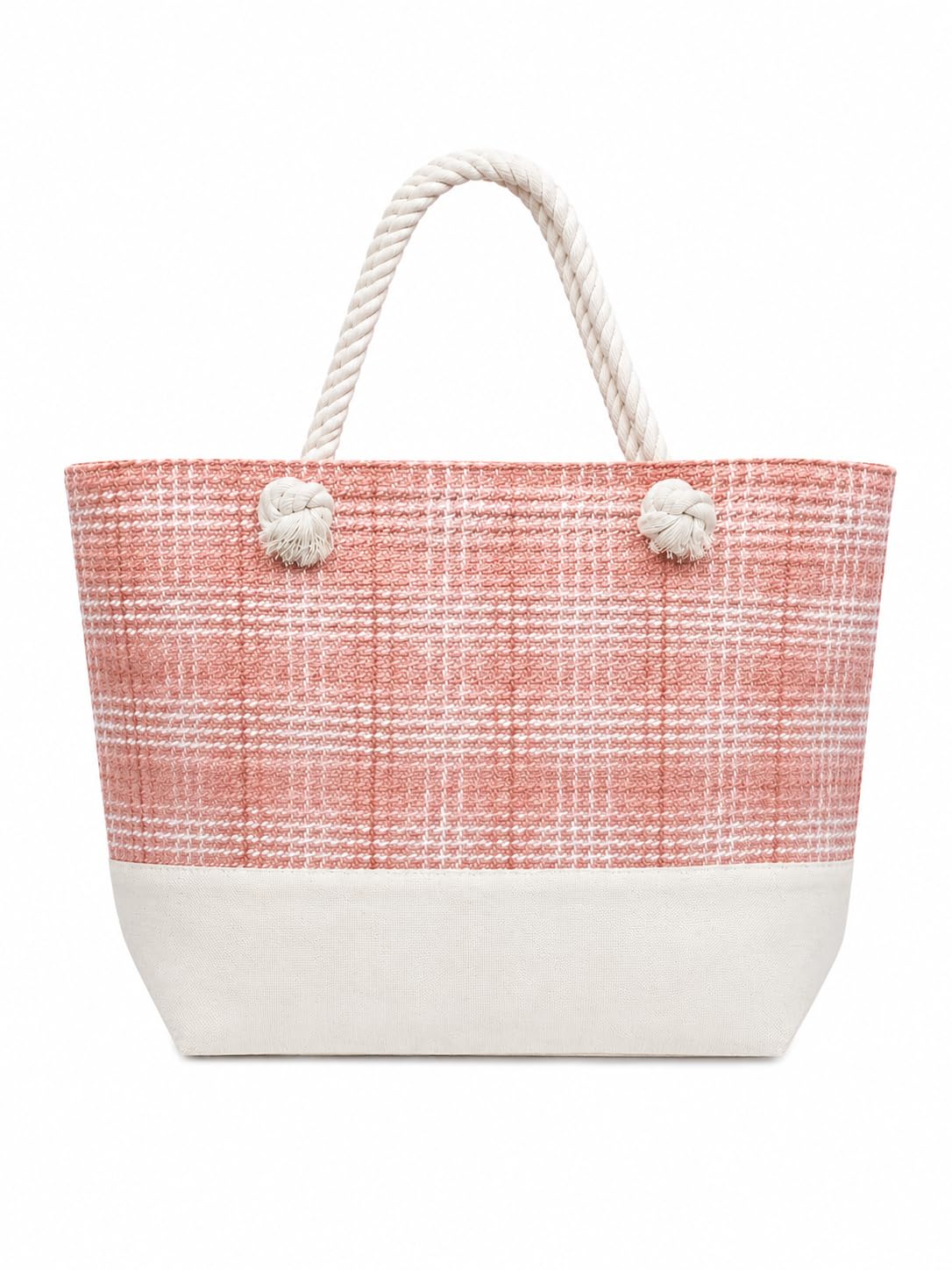 Large Capacity Women Tote Bag with Zipper Closure | Rope Handle Shoulder Bag for Travel, Office, Shopping, Beach & Market | Stylish Reusable Handbag for Women (47 x 40 cm)