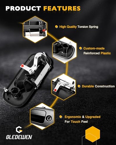 Vista 42 de Manija de puerta exterior, compatible con Chevy Express 2010-2022, GMC Savana 1500 2500 3500 Van, lado delantero izquierdo del conductor con Negro