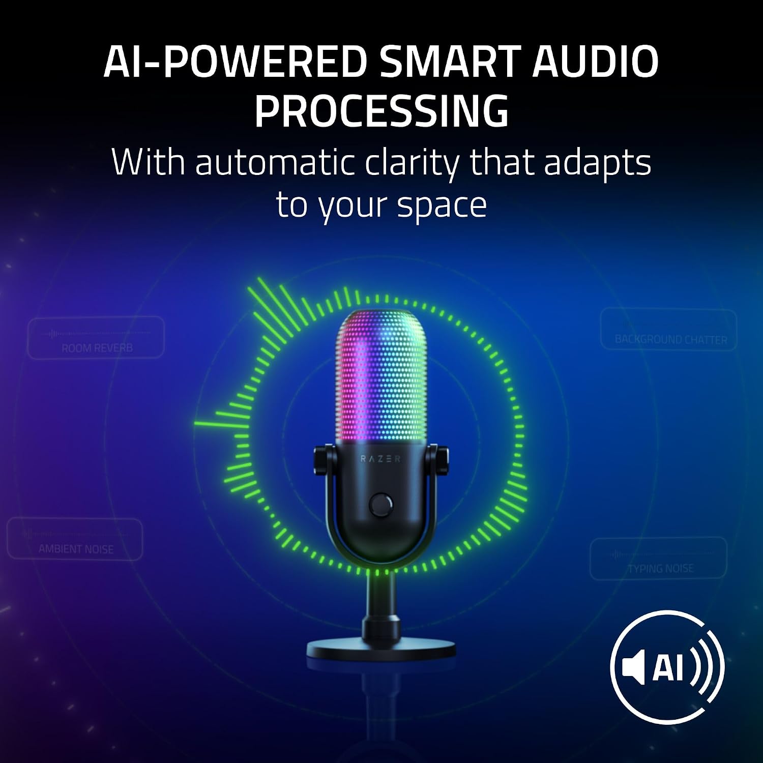 Razer Seiren V3 Chroma 32‐Bit DSP, USB-C Microphone for PC & Mac, Black