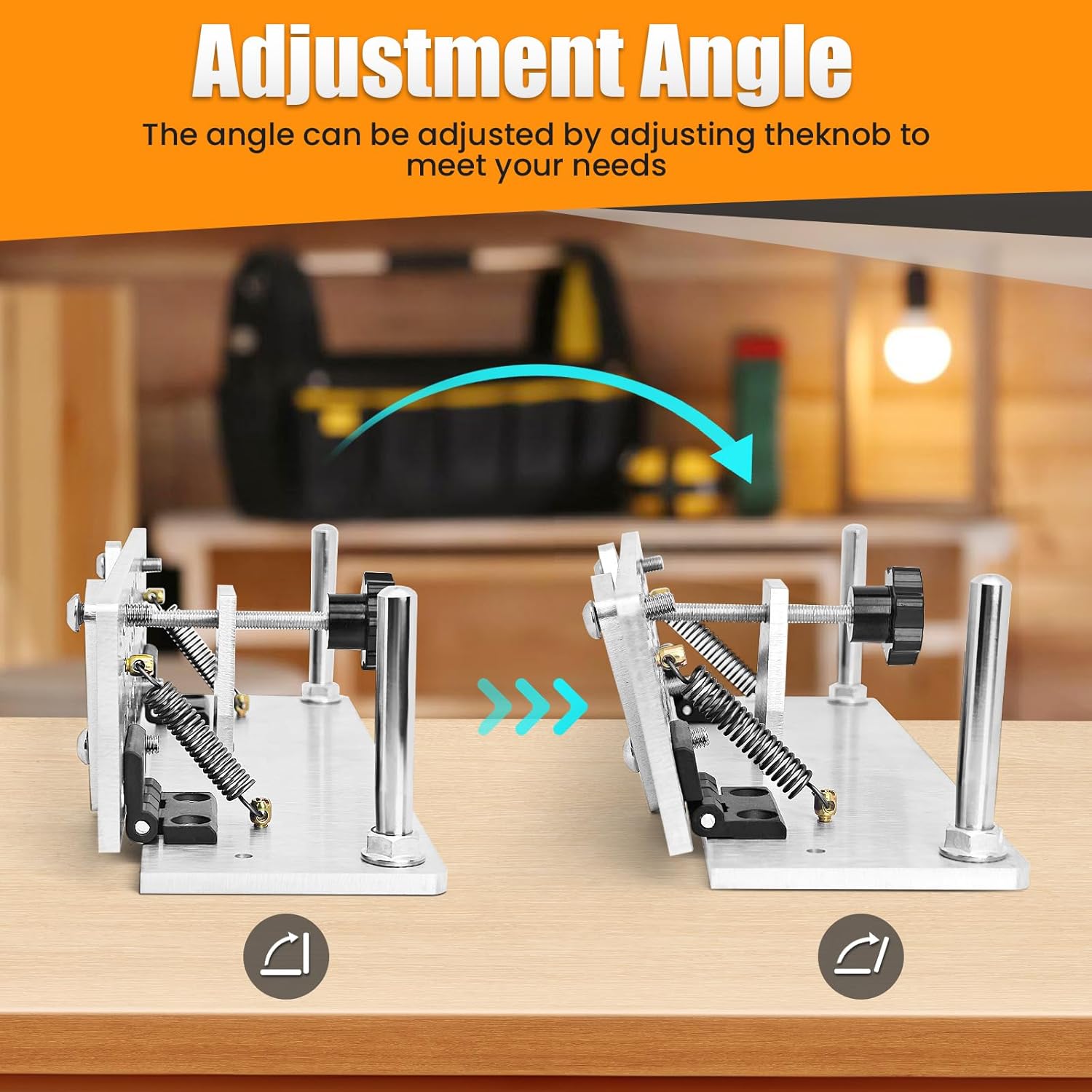 Belt Grinder Knife Jig Long Sharpening Locator Tool Knife Sharpener Jig Adjustable Angle Knife Beveling Jig for Knife Making Machine (Small)