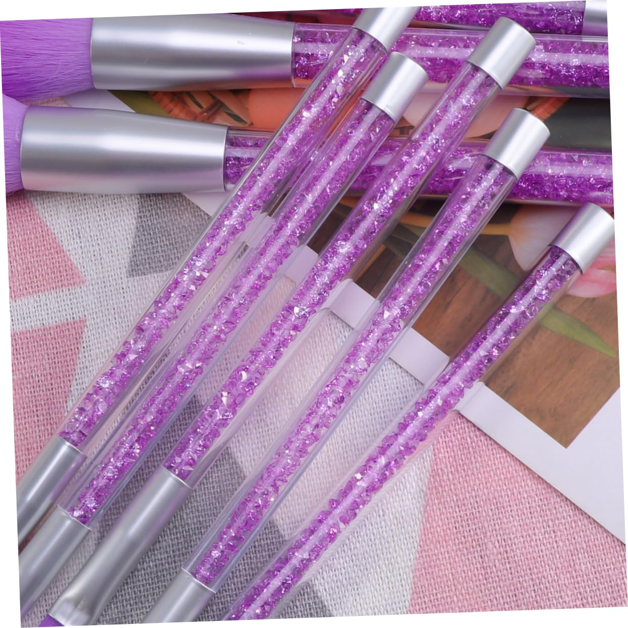 Housoutil Pièces pinceaux maquillages pinceau de maquillage pour femme pinceau à poudre pinceau cosmétique pinceau de maquillage professionnel cristal Positionner Peinture Violet