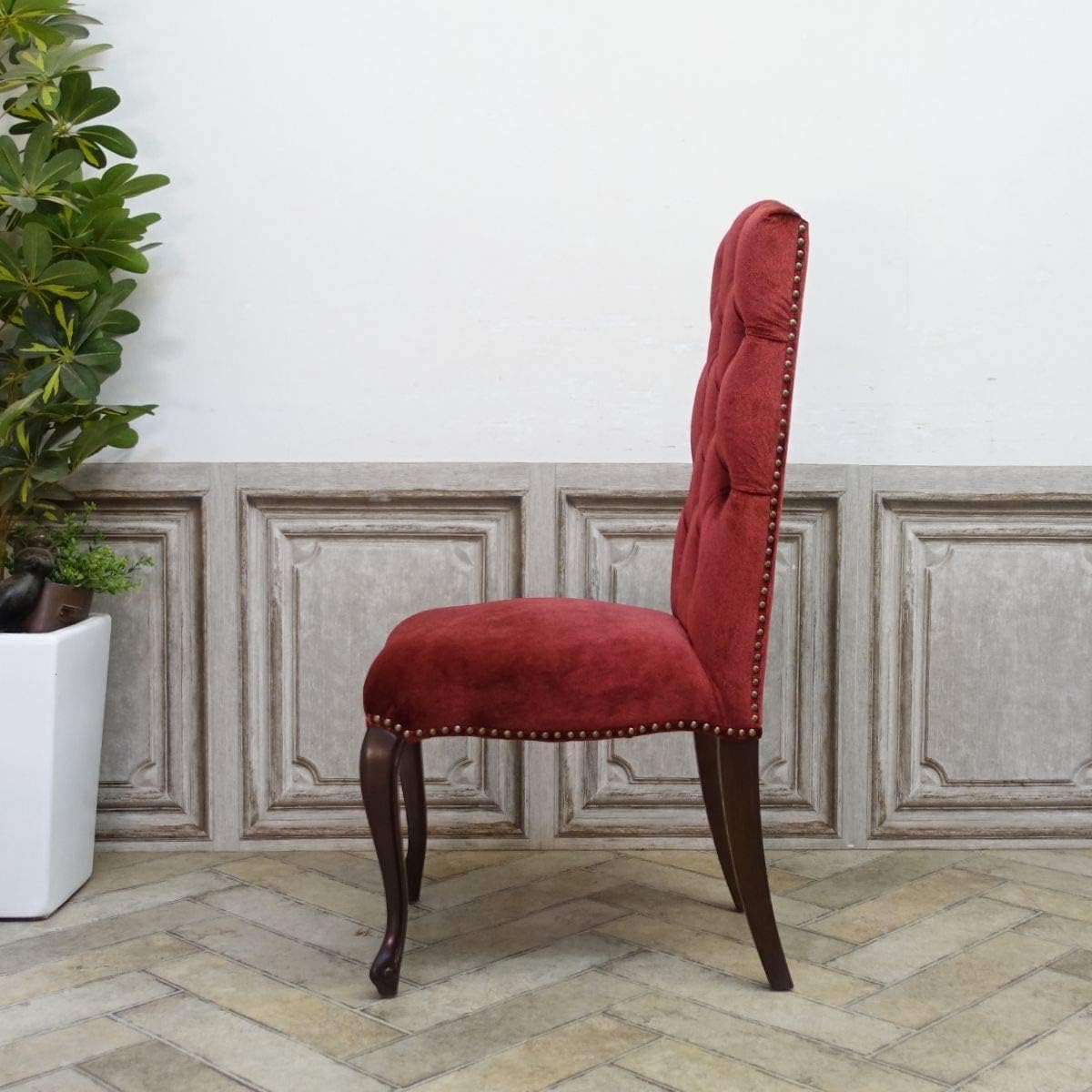 VINCENT ヴィンセント ハイバック ダイニングチェア レッド アンティーク