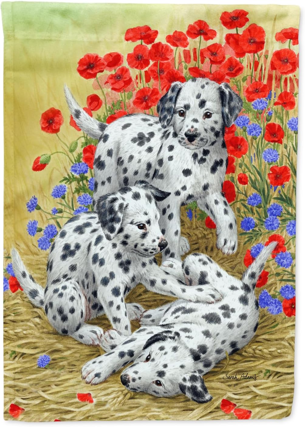 Caroline's Treasures ASA2071CHF Dalmatian Pups House Flag Large Porch Sleeve Pole Decorative Outside Yard Banner Artwork Wall Hanging, Polyester, House Size, Multicolor