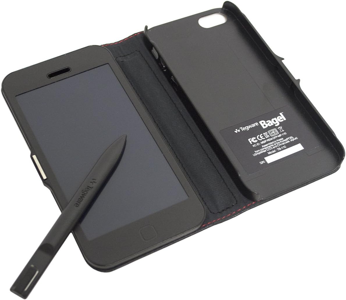 Bagel Case for iPhone 5/5s Featuring Boogie Board LCD eWriter - Retail Packaging - Black
