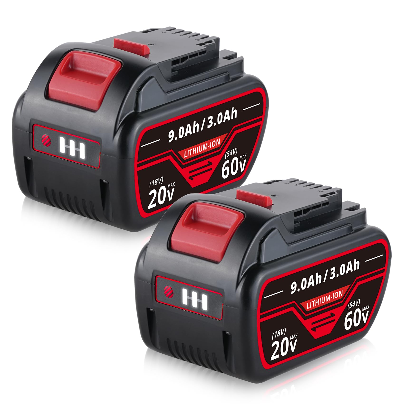 VANON9.0Ah DCB606 Replacement for DeWalt 20V/60V MAX Battery Compatible with DeWalt Flex-Volt DCB609 DCB612 DCB606-2 DCB609-2 Compatible with DeWalt 20V/60V/ Cordless Power Tools and Chargers 2 Pack
