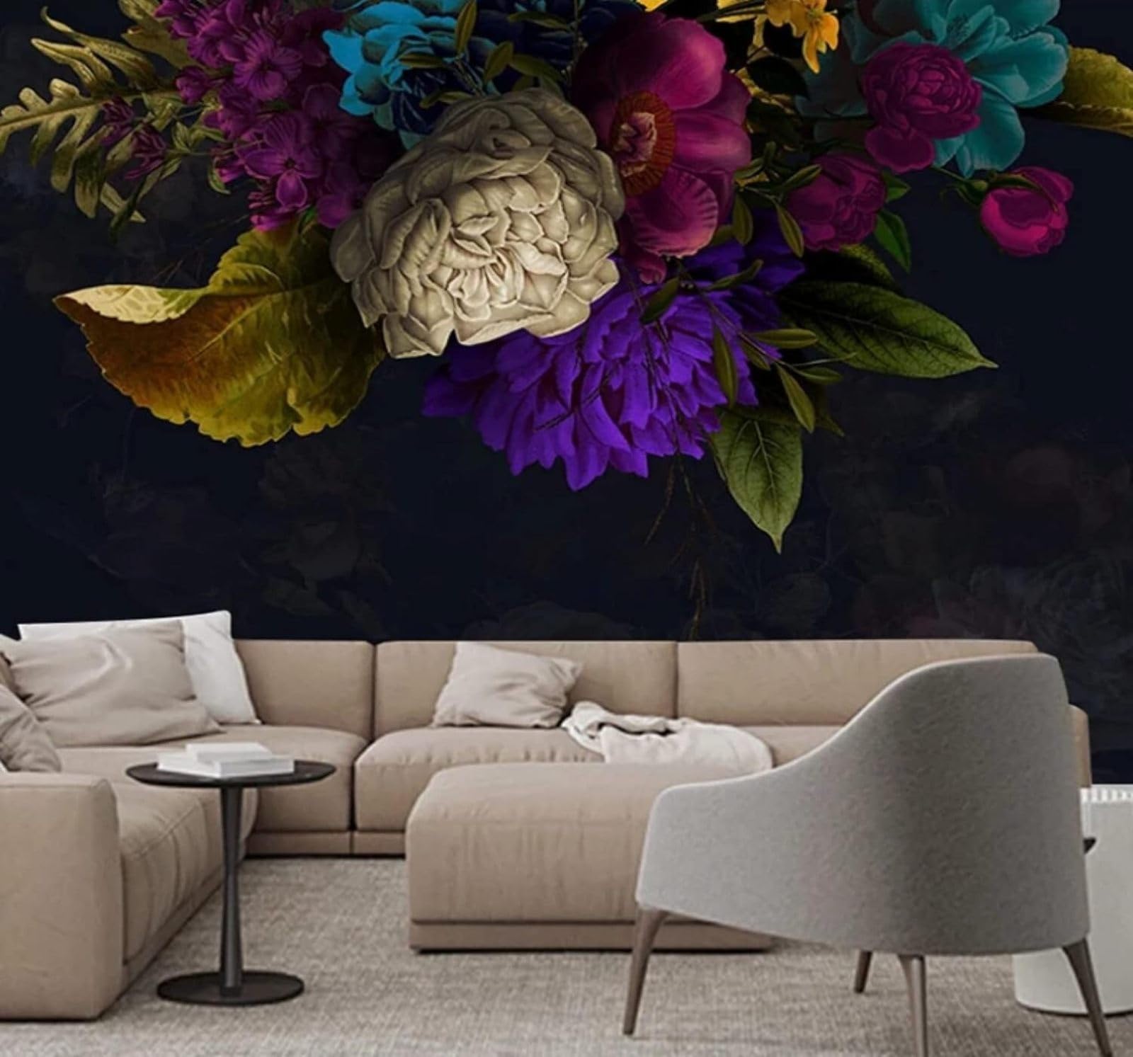XLMING Retro Three Dimensional Beautiful Colourful Flowers 3D Wallpaper Luxury Home Dining Decor Paste Sofa Living Room The Wall for Bedroom Mural-400cm×280cm