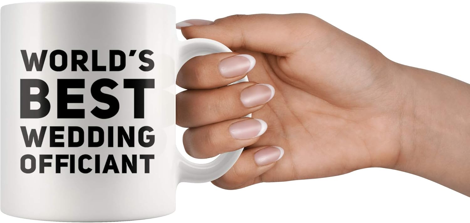 Panvola Worlds Best Wedding Officiant From Bride Groom Anniversary Souvenir Pastor Gifts Minister Drinkware Ceramic Coffee Mug (11 oz, White) - Image 7