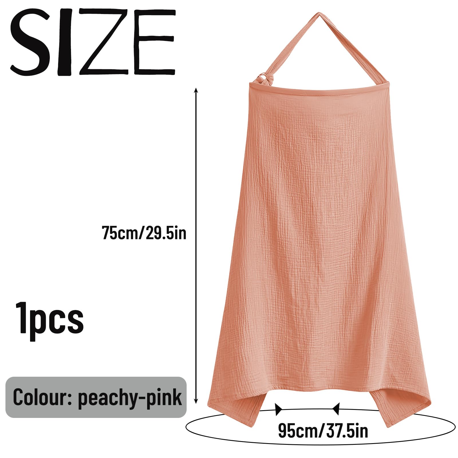 Darryy Tablier d'Allaitement en Coton 75x95cm Respirant Rose