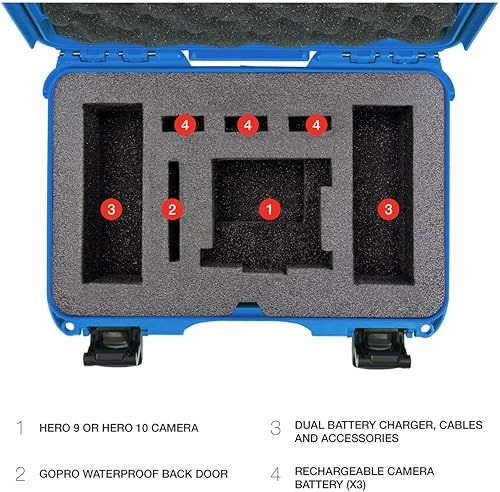 Miniatura 8 de Nanuk 909 - Funda rígida impermeable con inserto de espuma para GoPro Hero 9 y 10, color azul (909-GOPH98)