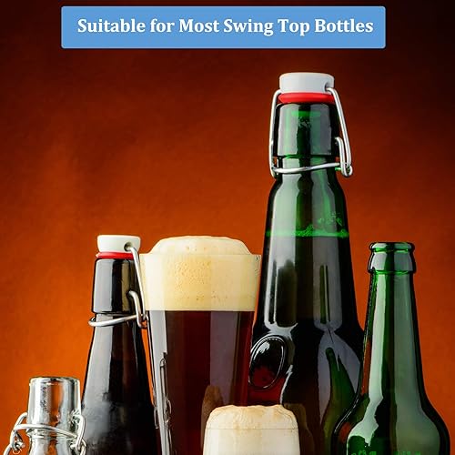 Miniatura 3 de 70 piezas de juntas de goma de silicona para batir botellas abatibles con forma de sombrero y arandelas superiores oscilantes, sello a prueba de