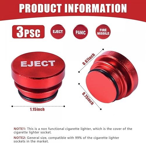 Miniatura 2 de Cubierta de aluminio para encendedor de cigarrillos de automóvil, 3 unidades, se adapta a la mayoría de vehículos con fuente de alimentación