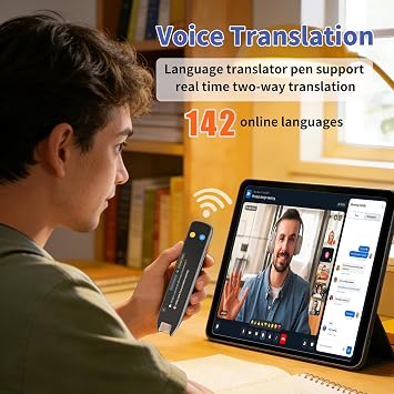 Translation Pen & Scan Reader Pen for Dyslexia & Language Learning & Learning Difficulties, Language Translator Pen & Reading Pen Scanner, Text to Speech Device for 142 Languages, Grey