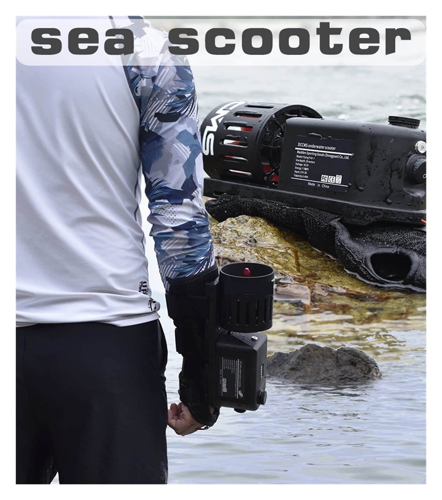Scooter Submarino, Motor eléctrico de 2, m/s, Equipo Buceo 45 Minutos, Patinete subacuático portátil, Mini Agua, mar Submarino