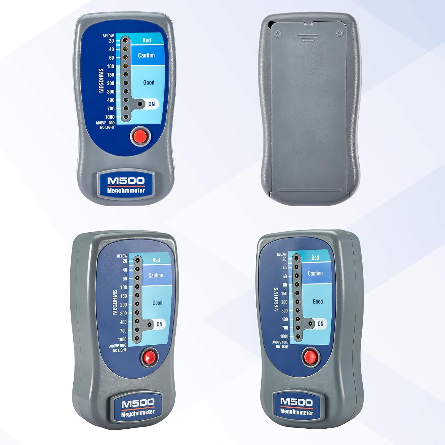 M500 Electronic Megohmmeter, Insulation Teste with Soft Carrying Case, 1000 Megohms at 500 V, for Motors, HVAC, Wiring