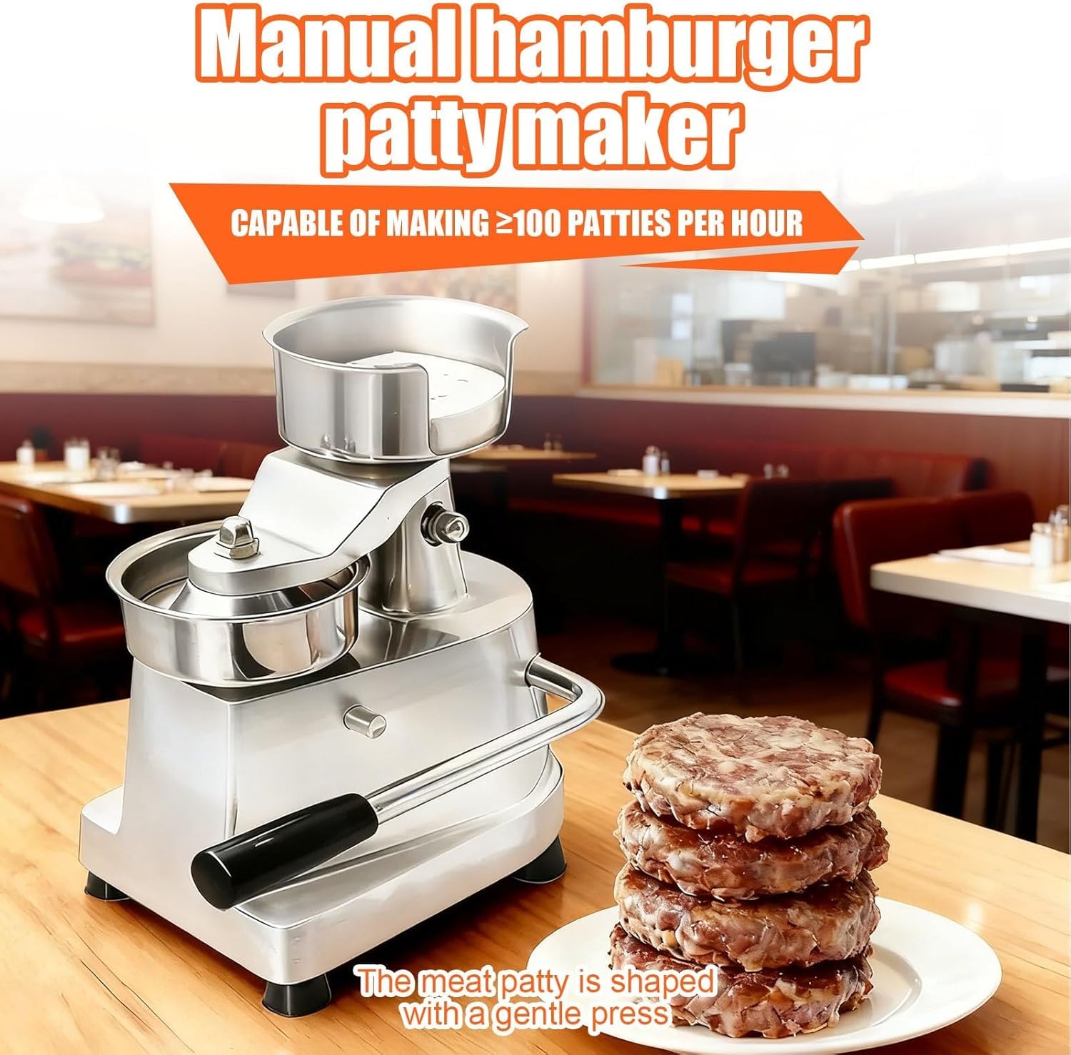 Pressa Hamburger Commerciale per Hamburger Perfettamente Sagomati, Ideale per Ristoranti e Uso Domestico