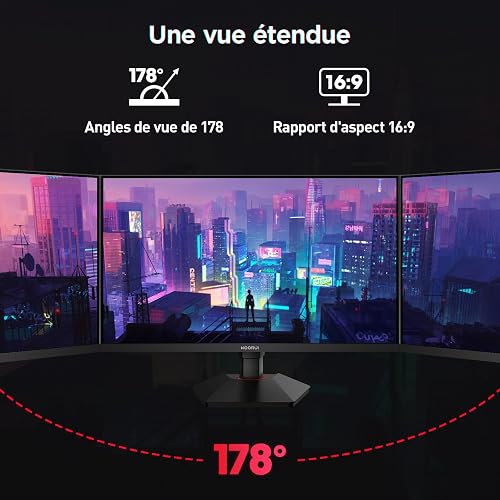 KOORUI G2721E Ecran PC Gamer 27 Pouces, 320Hz, Fast IPS, QHD 1440P Ecran Gaming, 1ms, HDR 400, Adaptive Sync,Compatible VESA 75 * 75mm, HDMI 2.0/DP1.4, Réglage Ergonomique - 8
