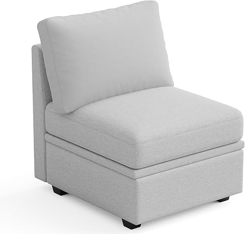 Miniatura 20 de Sofá cama modular seccional, sofá cama reversible, sofá cama modular de 6 asientos con almacenamiento y diván, sofás para sala de estar, gris claro