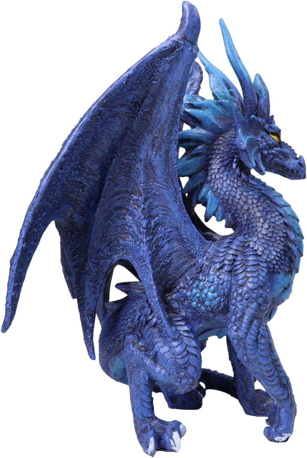 Ebros Ruth Thompson Fantasy Blue Nightfall Dragon with Majestic Horns Statue 9" Tall Land of The Dragons Collectible Home Decor Figurine Medieval Renaissance Dungeons Flying Beast Sculpture