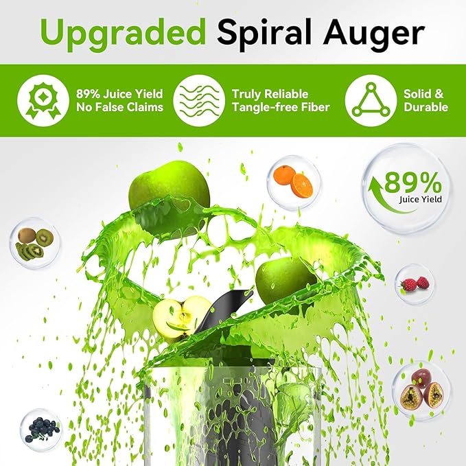 Extractor Jugos Prensado Frío Boca Ancha 4.3" 250W 120V miniatura 4