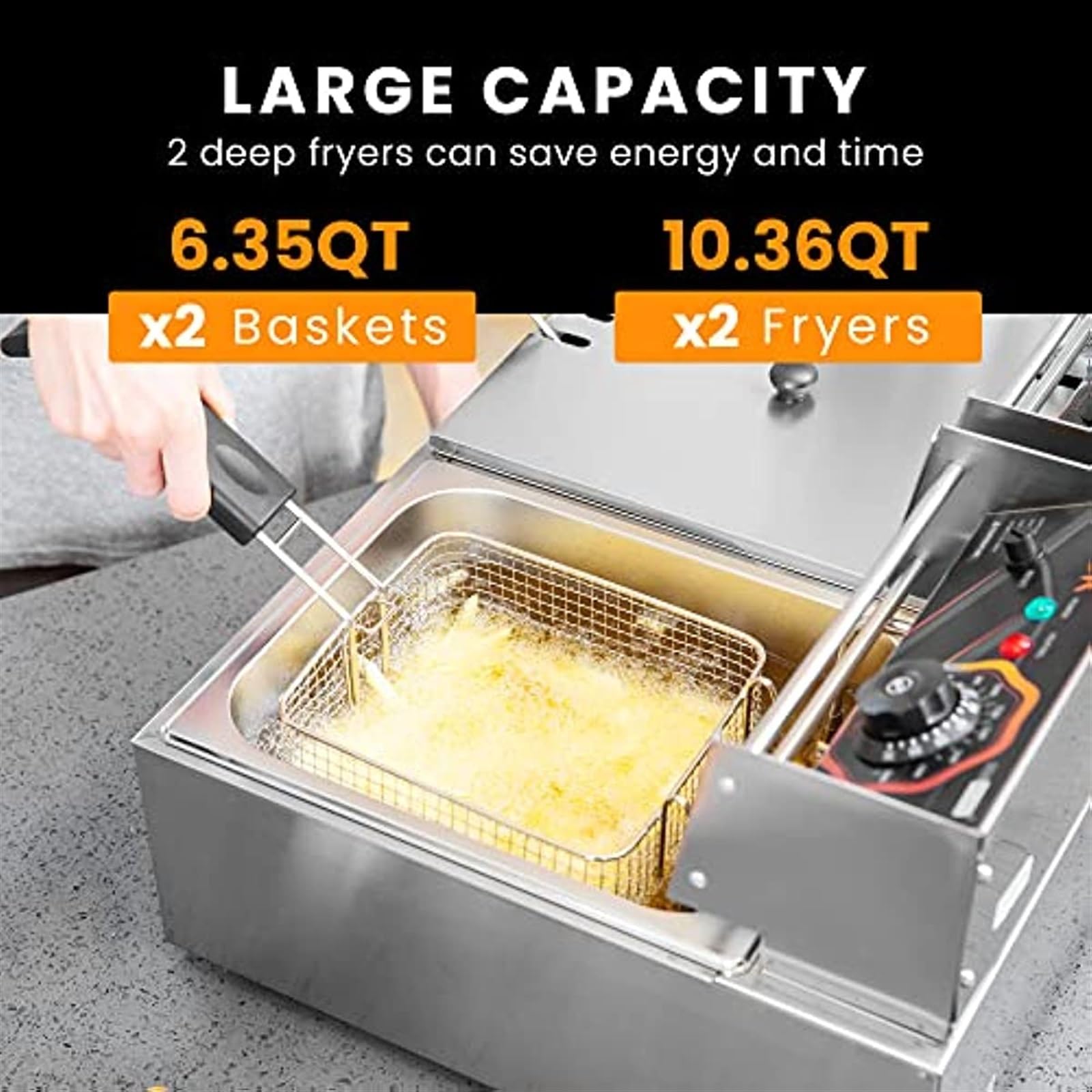 電気フライヤー Amazon.co.jp: 20.7 クォート業務用電気フライヤー、2 x 6.35 クォート