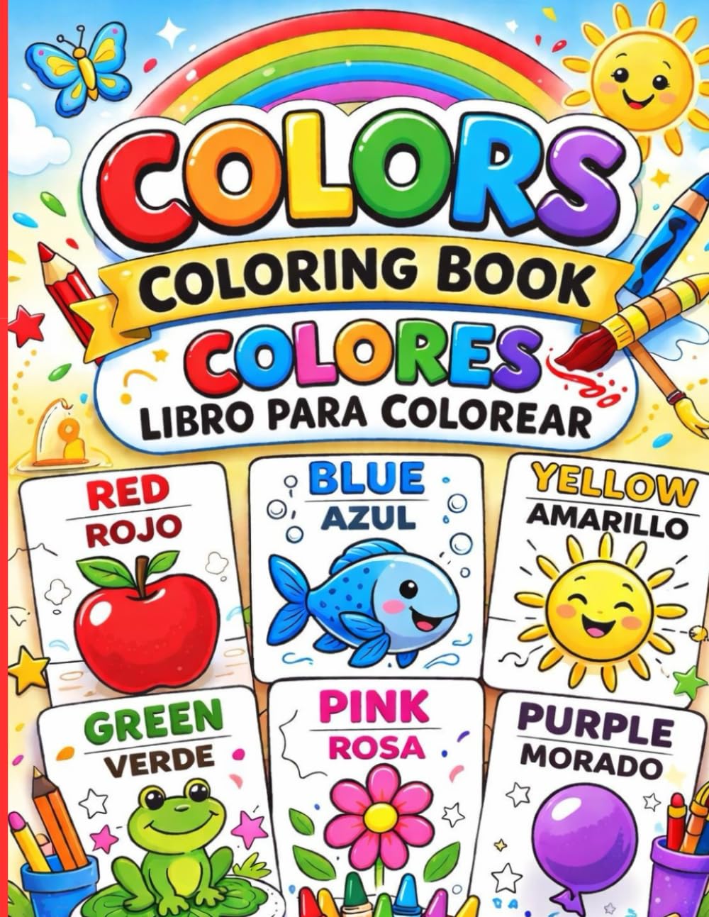 Learn Colors in English and Spanish Bilingual Coloring Book