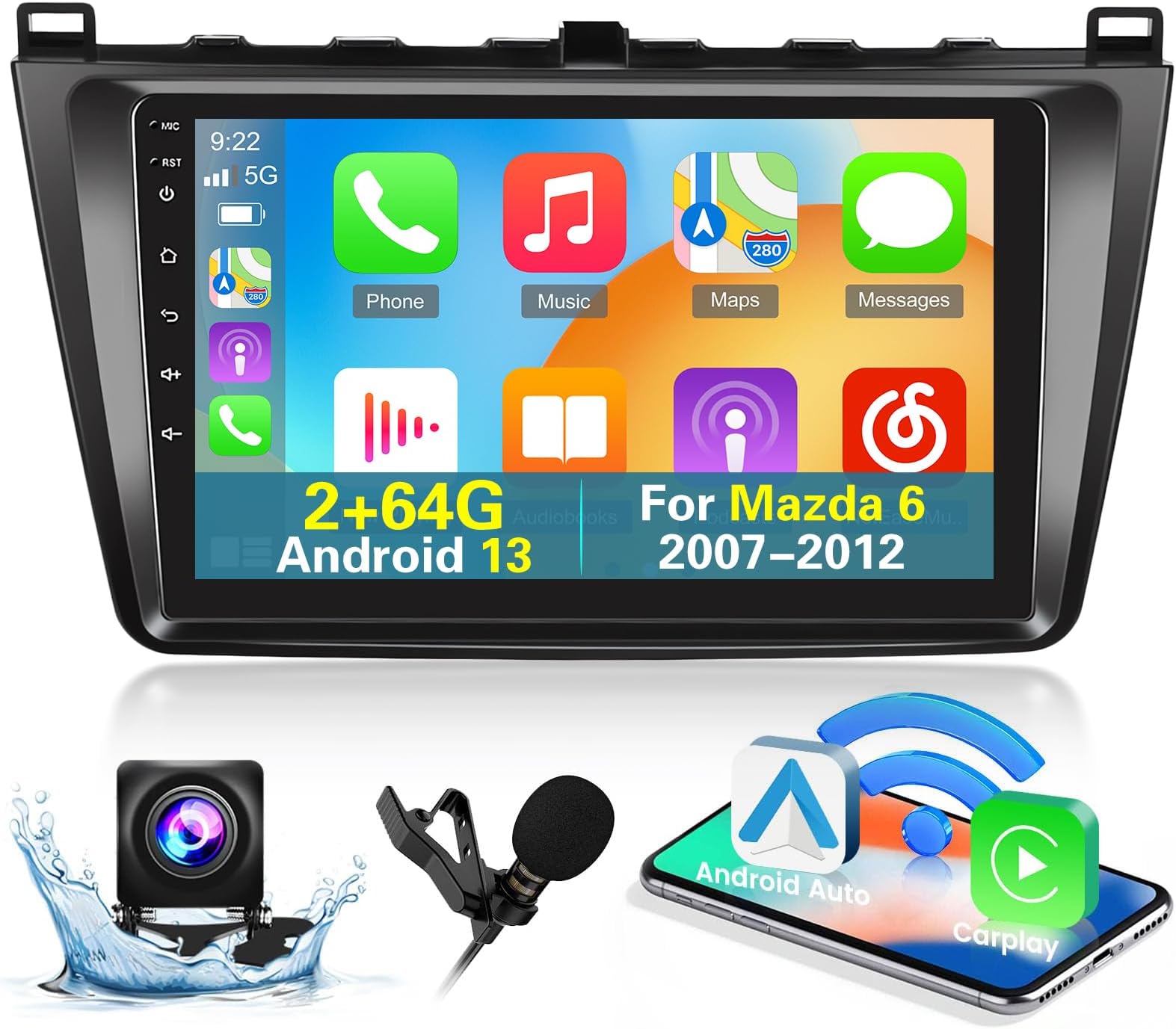 Android 12 Autoradio Navigatore Per Mazda 6 Ⅲ 2012-2017 Stereo 9