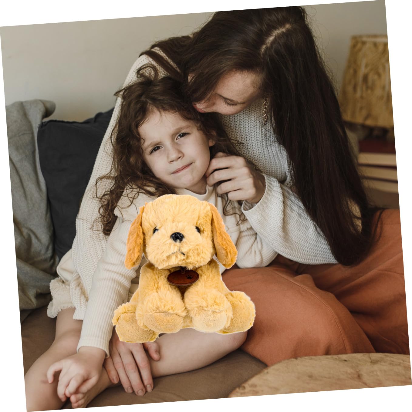 Muñeco de Perro Adorable de Peluche Ligero y Fácil de Guardar Forma de Cachorro Sentado, Relleno de Algodón PP Adecuado para Decoración Decorativa