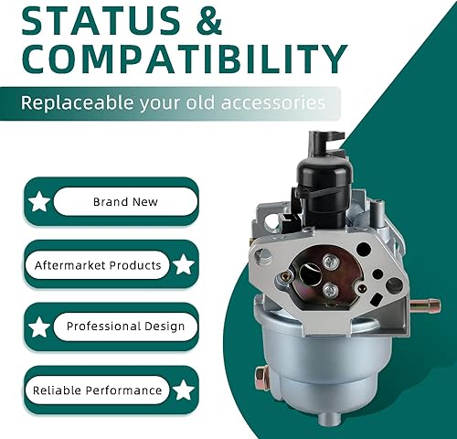 Miniatura 6 de AUTOAKY 16100-Z5R-U71 Nuevo carburador para Honda GX390 R1 U1 UT1 (BE89F B) 8302861 Carb con bujía