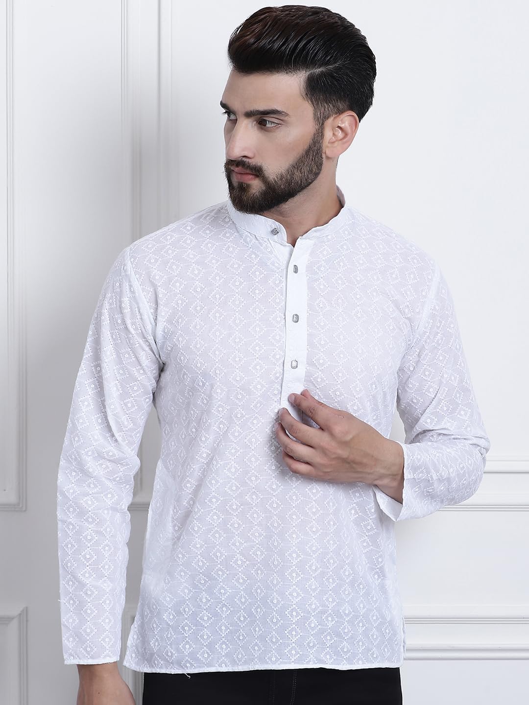Sojanya (Since 1958 Men'S Cotton Chikankari Only Short Kurta - Image 6
