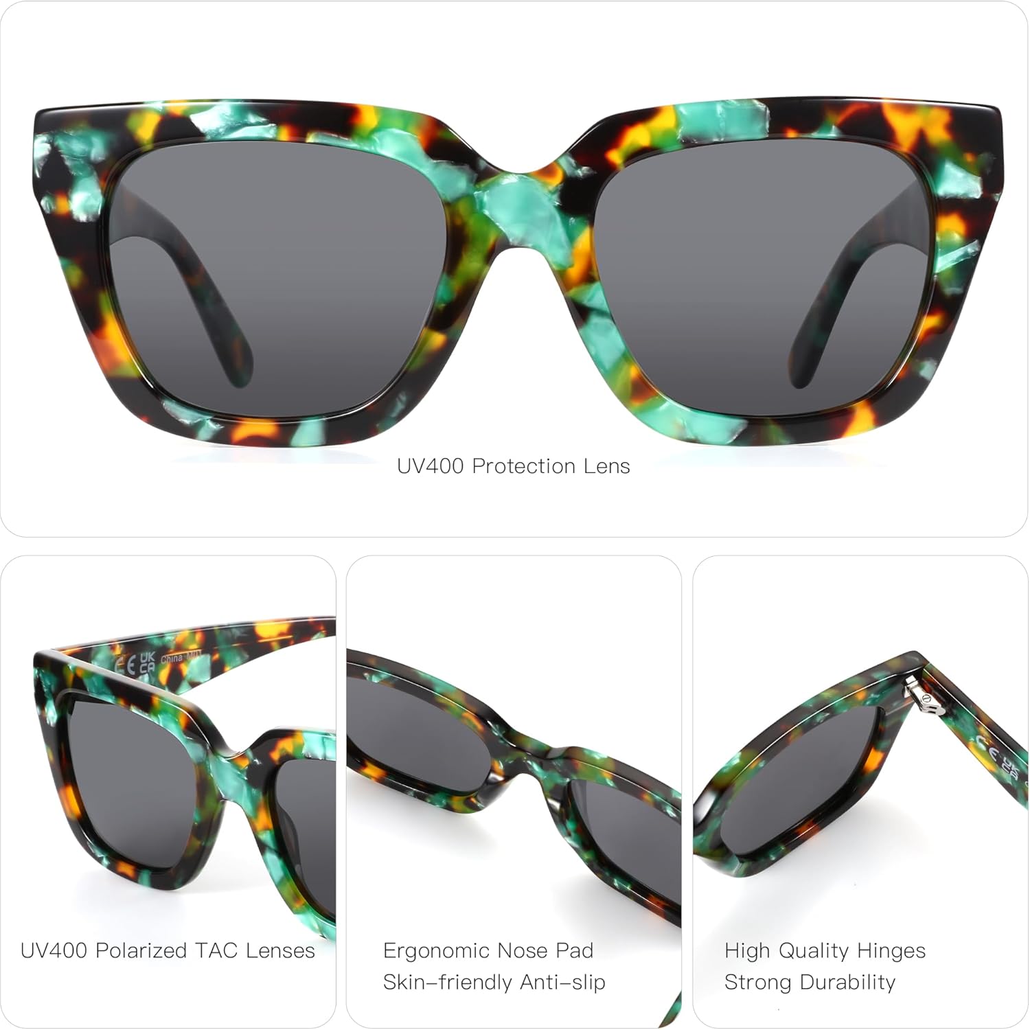 ZENOTTIC Polarized Sunglasses Women Trendy: Square Designer Sun Glasses - Retro Shades for vacation with UV400 Protection - Image 4