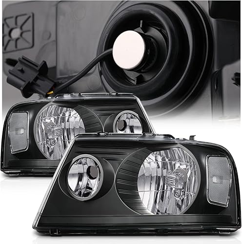 M-AUTO Conjunto de faros delanteros con 2 bombillas LED de 6000K premontadas compatibles con Ford F-150 2004-2008, Mark LT 06-08, faros delanteros