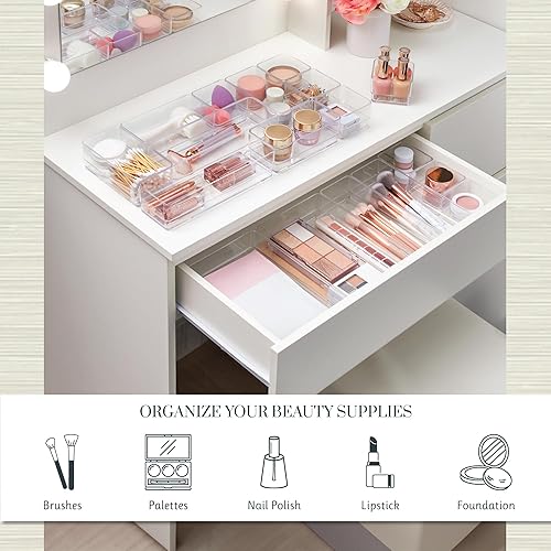 Miniatura 18 de Organizadores de plástico transparente para maquillaje, conjunto de 6