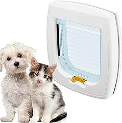 Ferplast SWING 1, porta para gatos e pequenos animais, entrada e saída controlável bidirecional, instalação universal, branco, PP