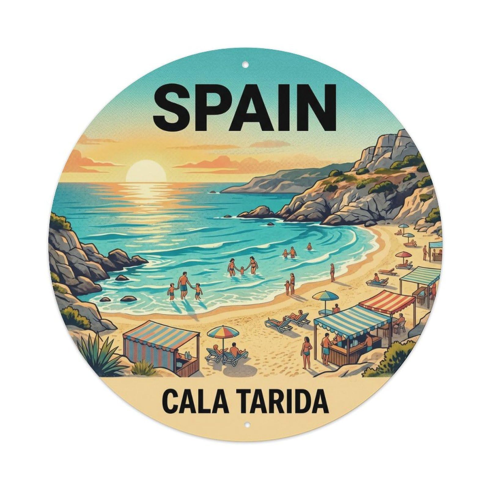 Ibiza Cala Tarida Spain Island Travel Destination Metal Tin Sign