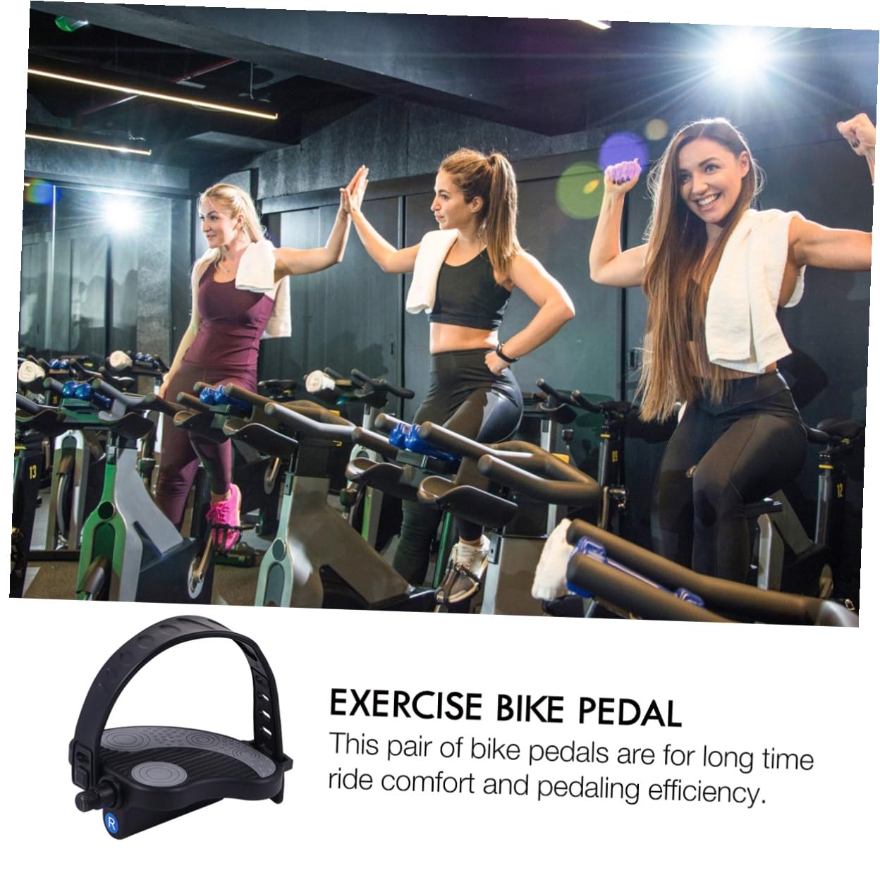 Pedales para Bici Estática Correas de Ajuste Rápido, Plataforma Amplia Antideslizante, Accesorios Compatibles para Entrenamiento Fitness y Ciclismo Indoor Varios Estilos