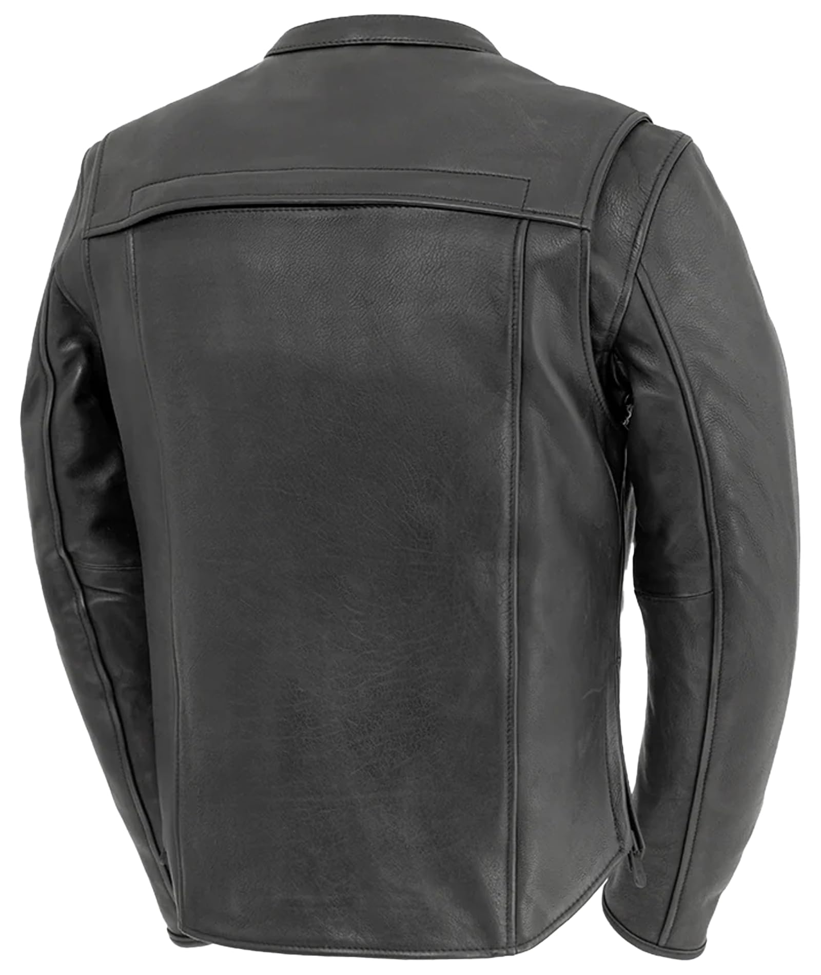 First Mfg Co - Revolt - Men's Motorcycle Biker Riding Black Leather Jacket - 4X Large - Action Back Armor Pocket Side Relief Zippers Vented