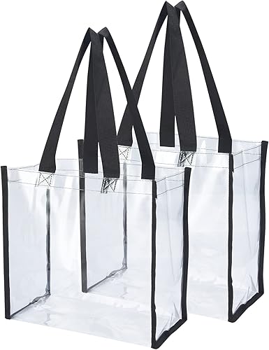 Miniatura 2 de HAOGUAGUA Paquete de 2 bolsas transparentes aprobadas para estadios de 12 x 12 x 6, bolsa transparente transparente para trabajo, conciertos