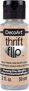 DecoArt Thrift Flip Multi-Surface Paint - Stunning Silver Metallic, 2 oz