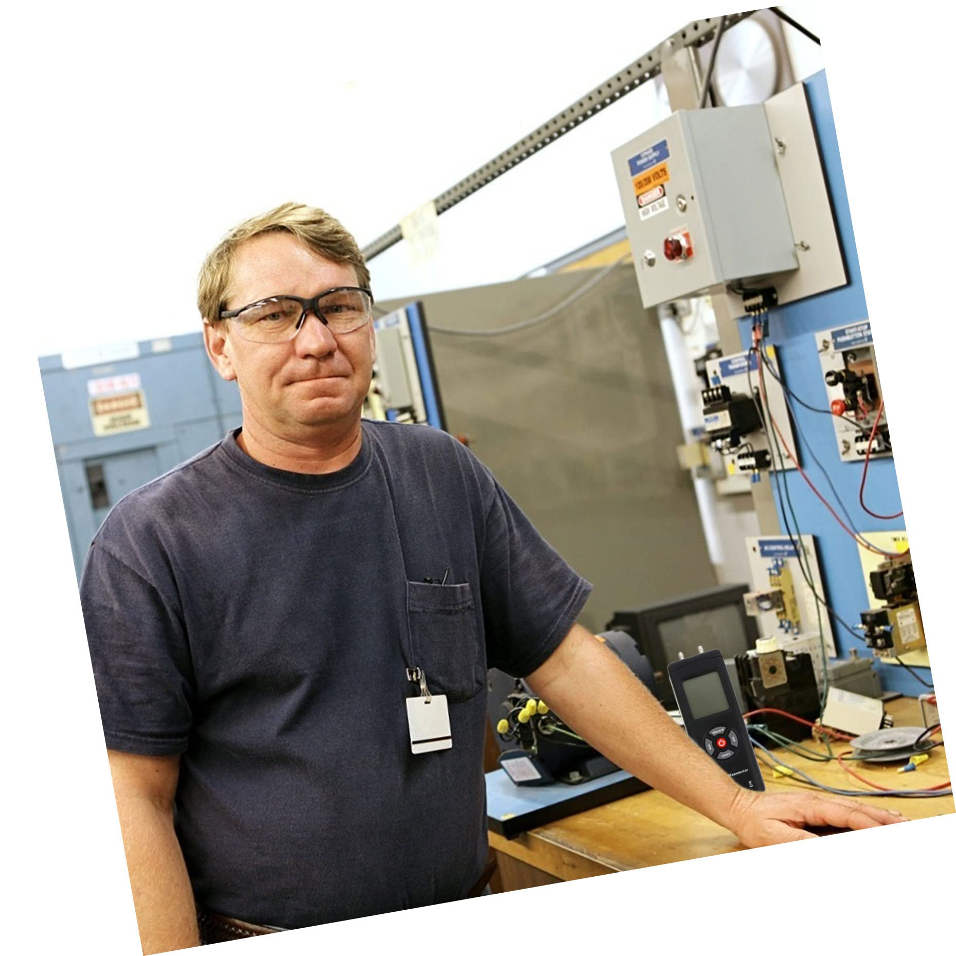 Baluue Manómetro Diferencial De Mano Manómetro Digital De Doble Puerto Para Medidor De Presión Diferencial Para Uso Laboratorios y Campos De Ingeniería