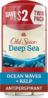 Old Spice Dry Feel Men's Antiperspirant Deodorant, Deep Sea Ocean Waves + Kelp Scent, 24/7 Sweat & Odor Protection, Gentle Skin Formula, 2.6 oz Pack of 2