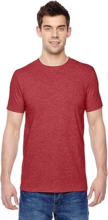 Fruit of the Loom Mens Cotton Jersey Crew T-Shirt (SF45R) Brick Heather ...