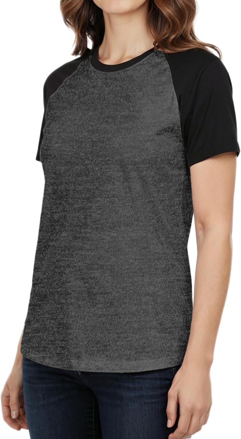 Decrum Raglan Shirt Women - Fashion Trendy Short Sleeve Casual Womens Baseball Tee Shirts - Image 2