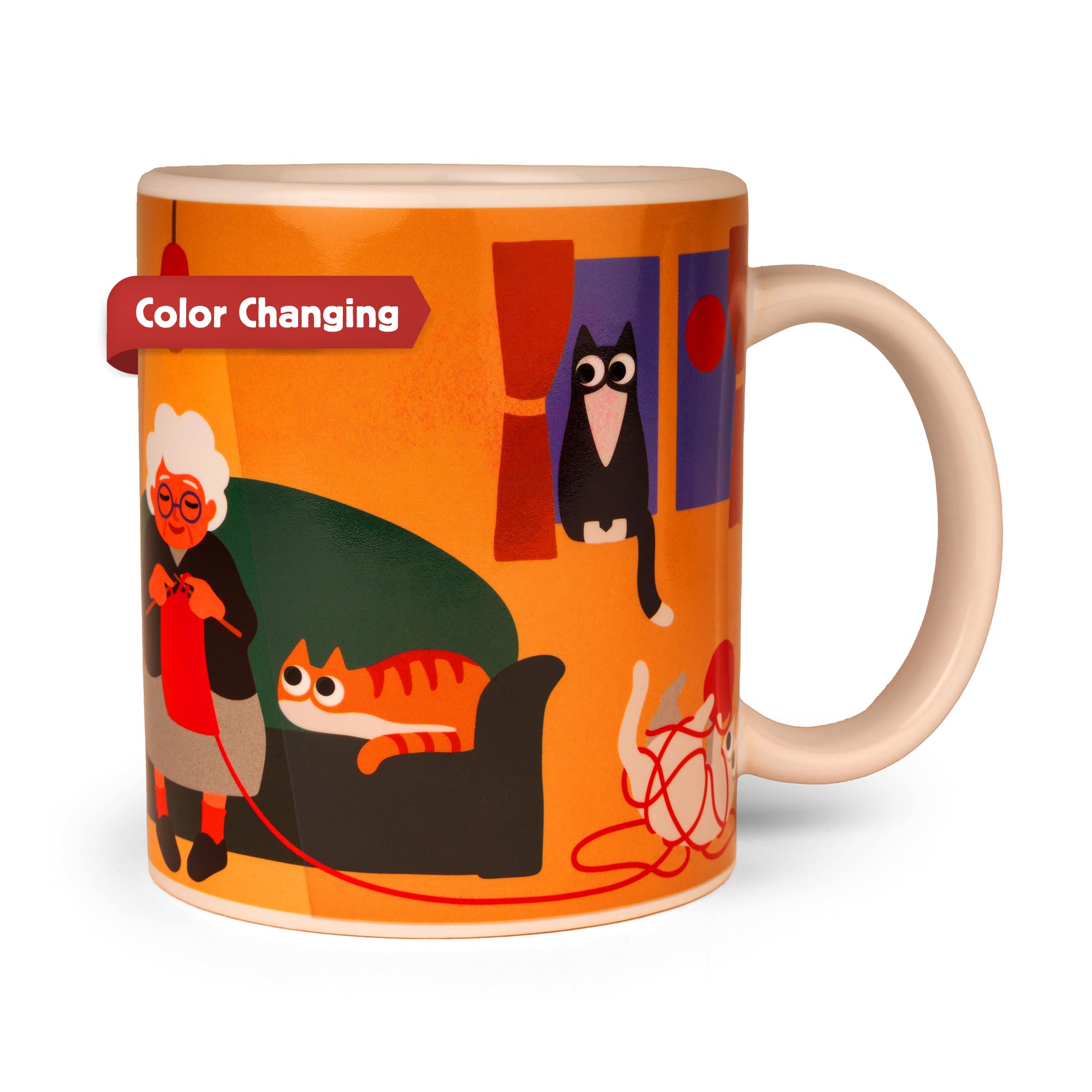 Kikkerland Porcelain Morphing Mug - 8oz Woodland Scene Heat-Activated Design