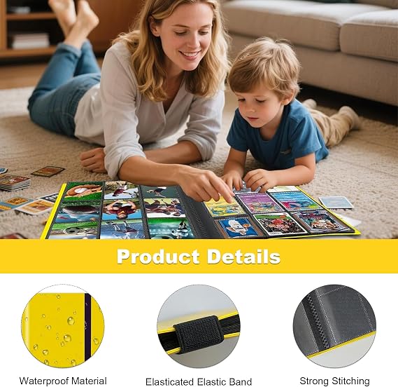 Trading Card Binder, 540 Pockets Card Binder for Pokemon Cards, MTG, Baseball & Football Sports Cards - Easy-to-Use Card Collection Album (black)