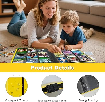 Trading Card Binder, 540 Pockets Card Binder for Pokemon Cards, MTG, Baseball & Football Sports Cards - Easy-to-Use Card Collection Album (black)