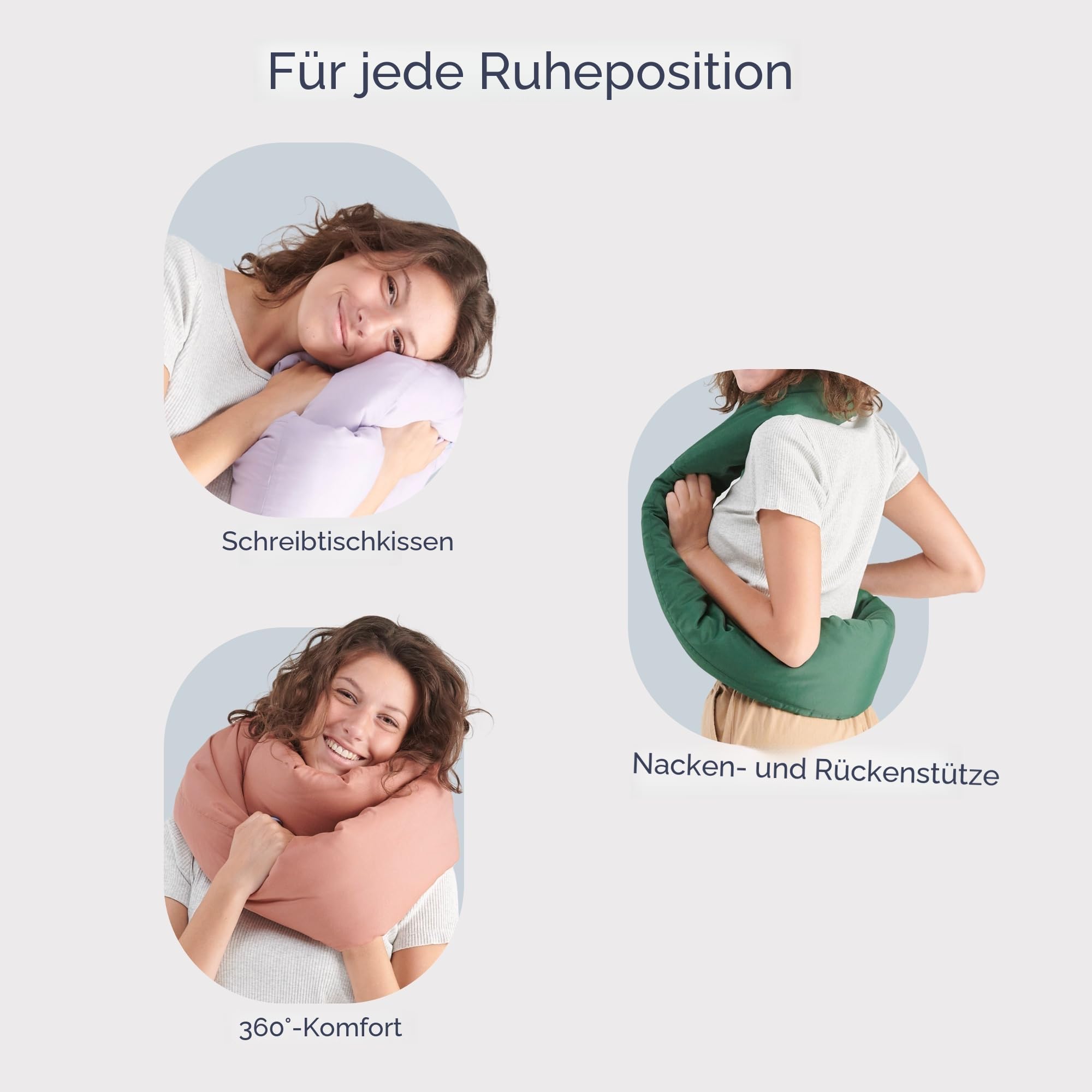 Huzi Design Infinity Pillow - Reisekissen Nackenkissen Ideal für Reise Büro Entwurf Weiches Nackenstützkissen (Marineblau)