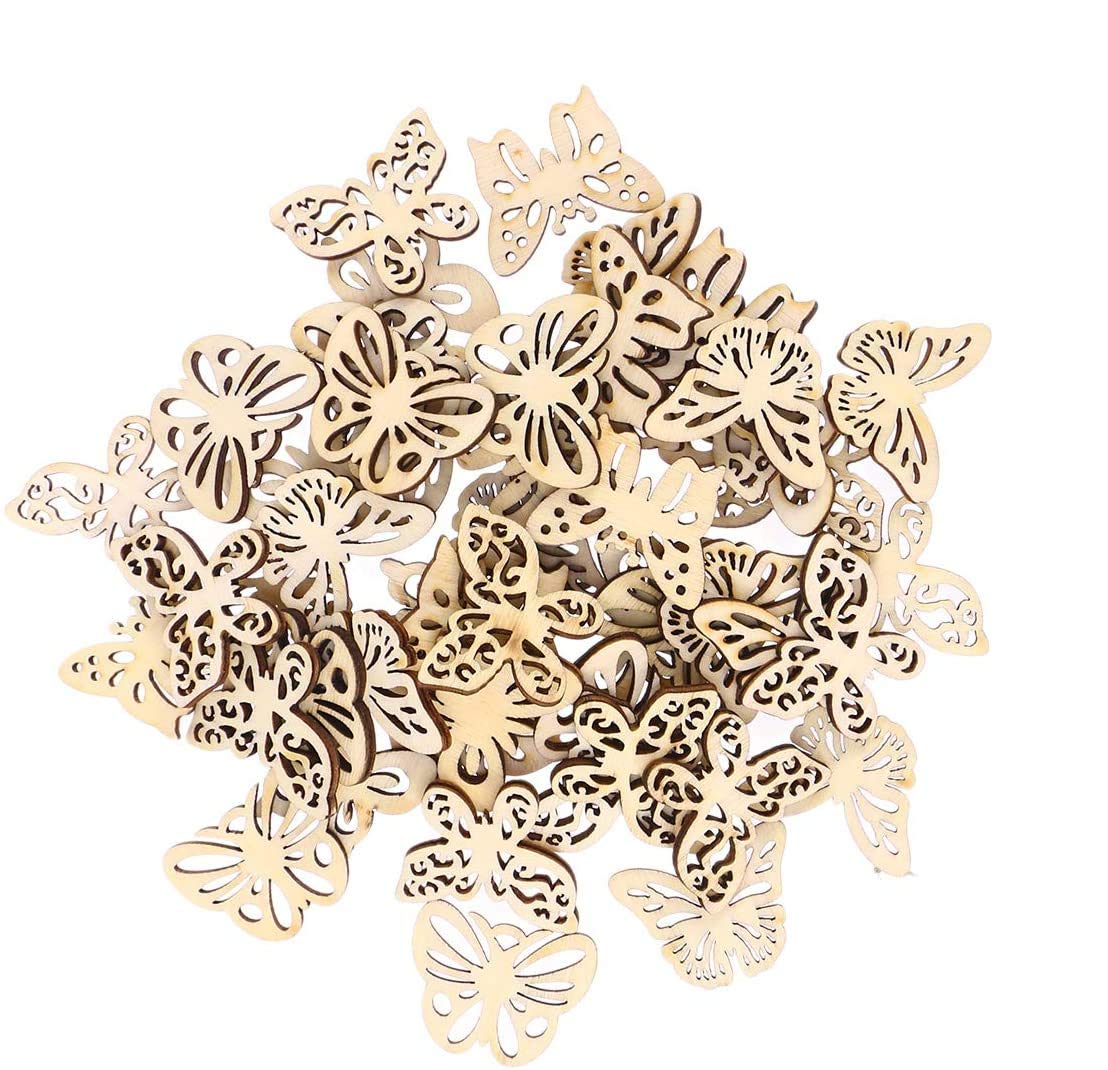 Disques en bois loisirs créatifs et formes papillon pour scrapbooking