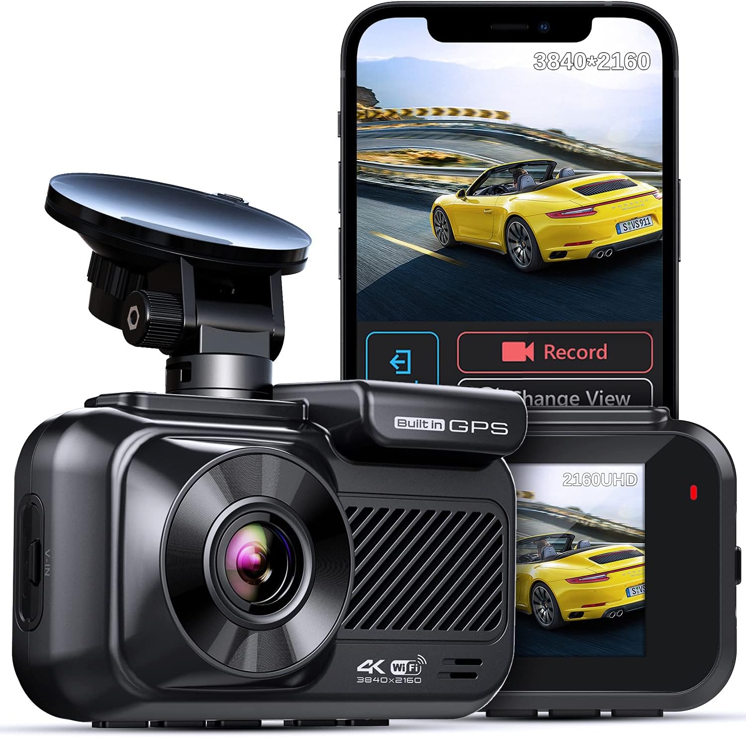 Flash Deals - 50% OFF Pruveeo 112GW FHD 1080P Dash Cam, Built-in GPS WiFi, Dash Camera for Cars with Sony Sensor 170-degree Wide Angle 2.4-inch LCD