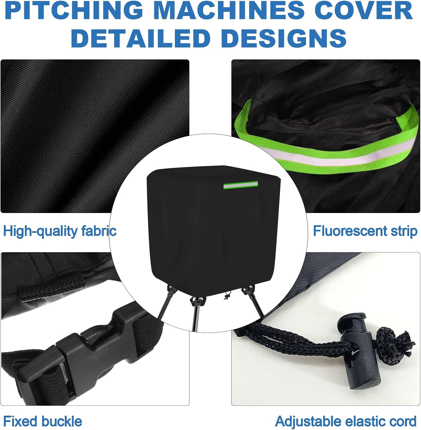 Pitching Machine Cover,600D Oxford Protection Covers for Sports Attack Junior Hack Attack Softball Pitching Machine,UV-Proof Heavy Duty Waterproof Dustproof,Black,,23.6*23.6*31.5in