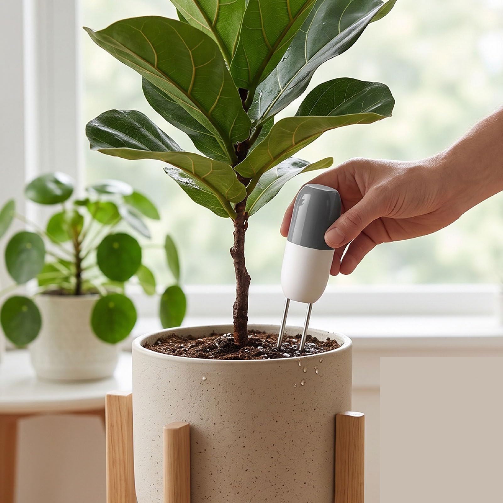 Sensor Inteligente de Humedad y Temperatura del Suelo ABS Wi Fi | Probador de suelo con sonda IP67, monitoreo de 32 a 140 °F, registros de datos de 12 meses, para jardines, plantas en